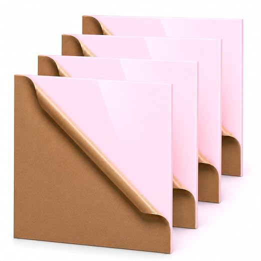 Pastel Cast Acrylic Sheets 12x12 1/8" | Dual finish matte & glossy cast