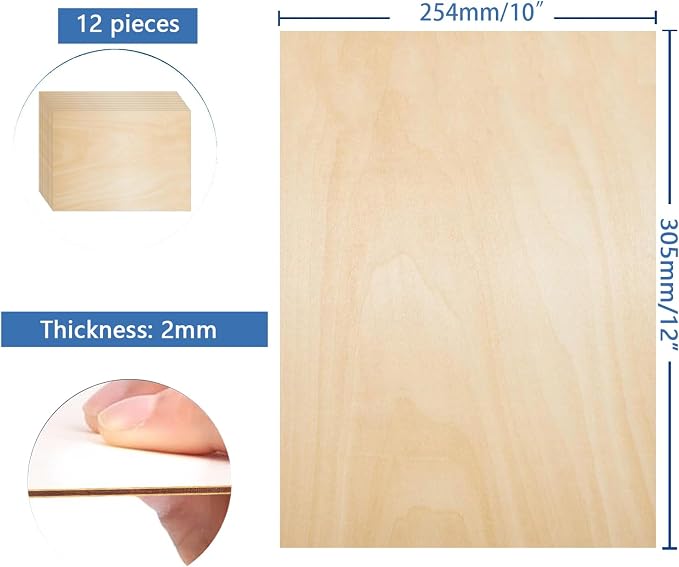 Unfinished Wood Pieces, Thin Plywood Wood Sheets