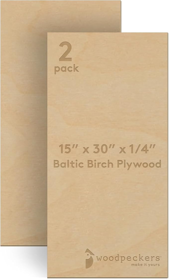 Baltic Birch Plywood 15 x 30 x 1/4 Inch - 6 mm Craft Wood