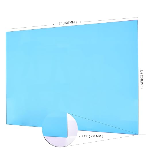 6 PCS Blue Transparent Cast Acrylic Sheets 8" x 12" x 0.118", Plexiglass