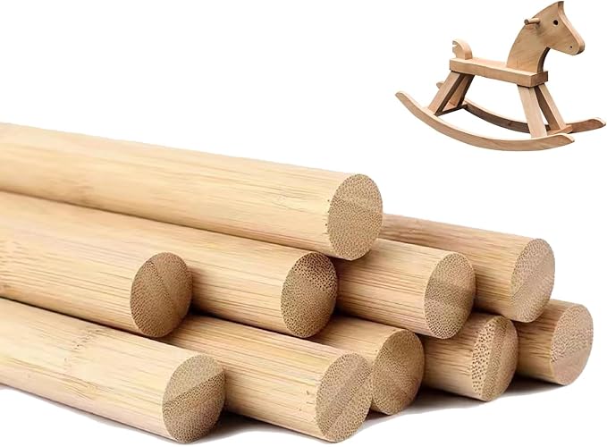 DaTpuik 1 x 36 Inch 2 PCS Dowel Rods Wood Sticks Wooden Dowel Rods