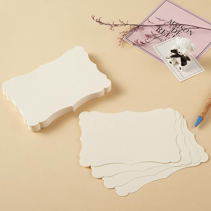 50 Pack Blank Kraft Greeting Cards, 5x7IN | Thick Cardstock Paper,