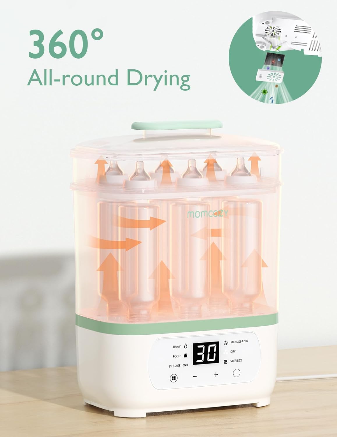 Momcozy Bottle Sterilizer and Dryer, 8-in-1 Electric Steam Baby Bottle Sterilizer for Baby Bottles, Baby stuffs & Breast Pump Accessories