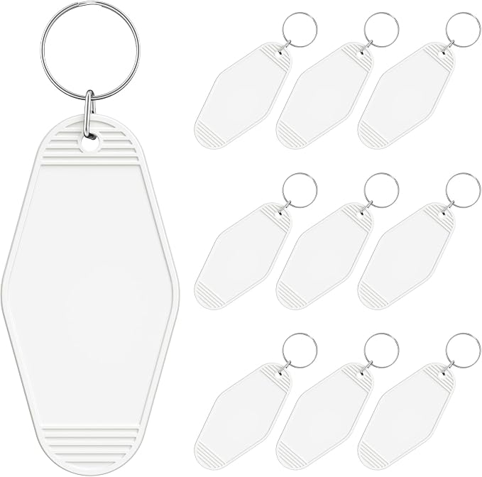 Uniclife 10 Pcs Blank Hotel Keychain Tags, Vintage Motel Keychain