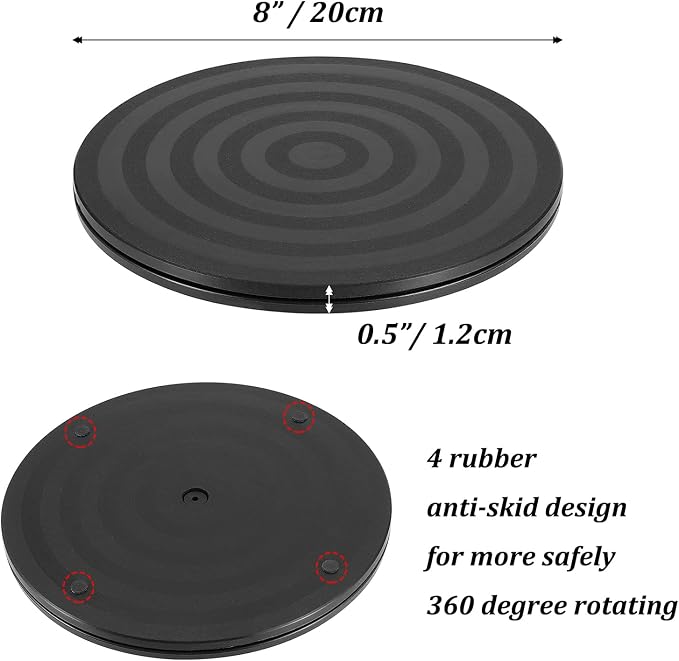 Hanobe Wooden Lazy Susan for Table Centerpiece, Round Serving Tray, 11.2" |
