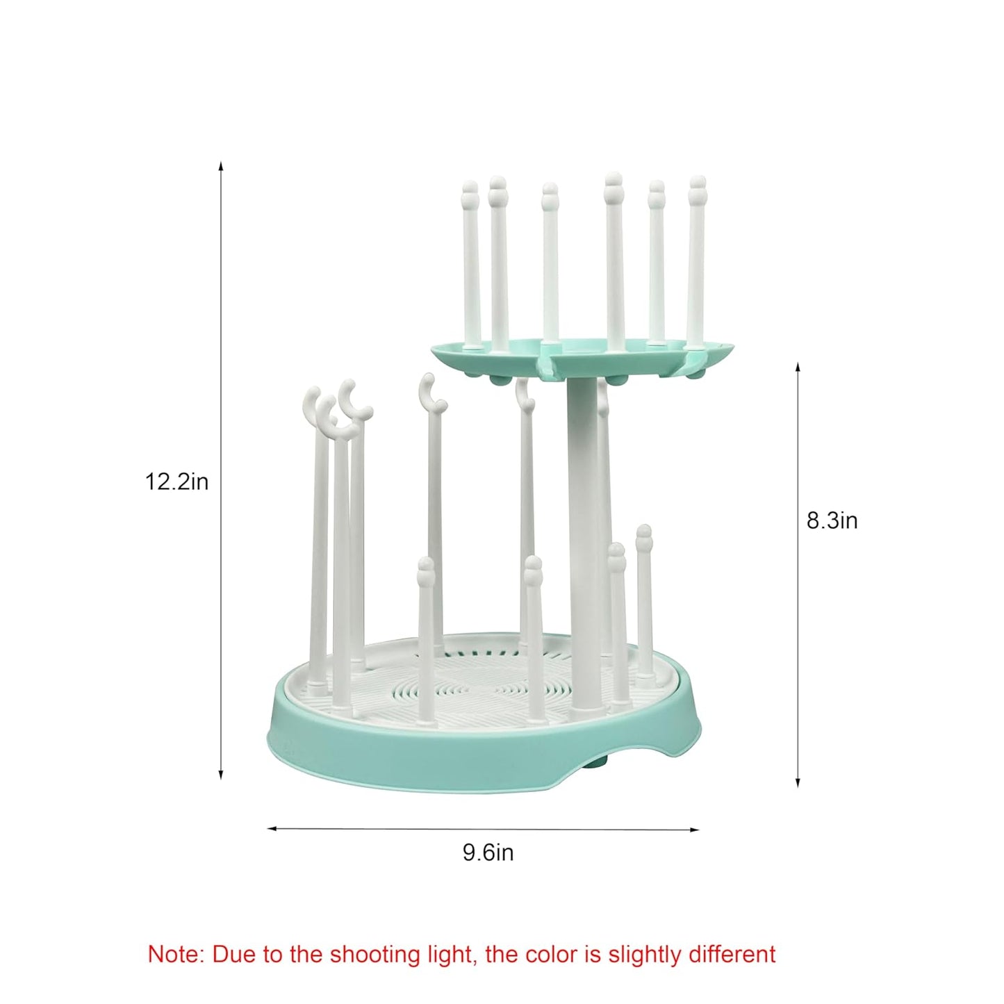 Baby Bottle Drying Rack,Double-Layer Bottle Drying Rack,Hold Up to 16 Baby Bottles,Suitable for Indoor, Kitchen, Living Room（Quiet Blue）