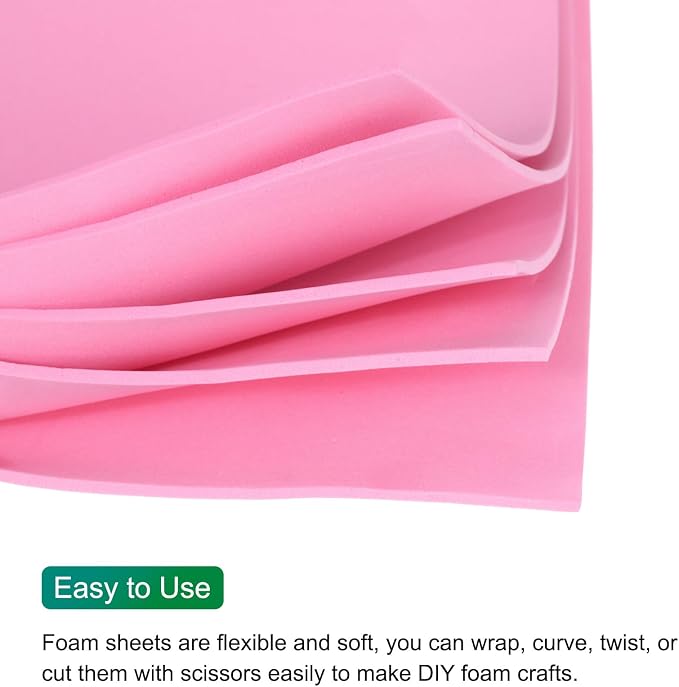 MECCANIXITY EVA Foam Sheets Pink 35.4 Inch x 19.7 Inch 2mm Thick Crafts Foam