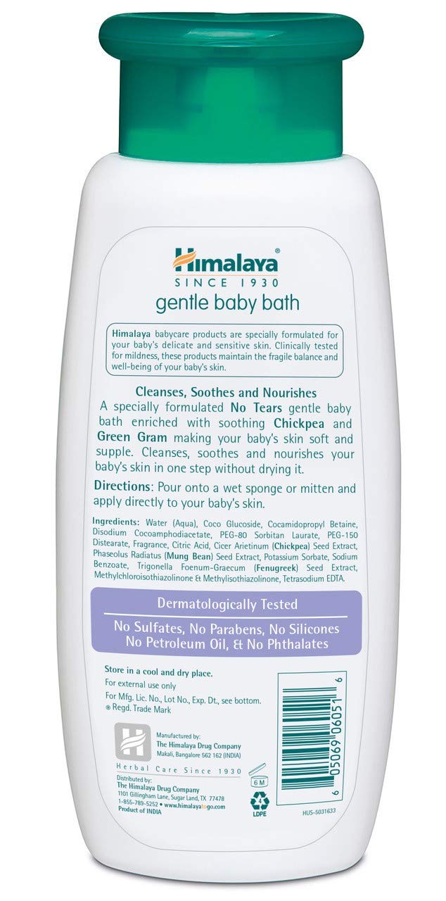 Himalaya Gentle Baby Bath, Gentle, Non-Irritating Cleanser for Nourishing Your Baby’s Skin, 13.53 oz (Pack of 2)