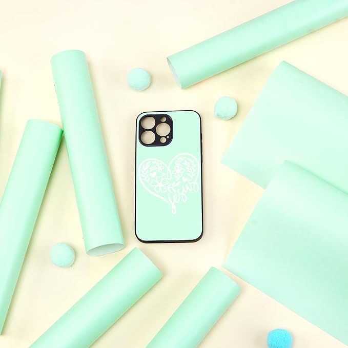 Tintnut Boho Permanent Vinyl 8 Pcs 12x10in Light Aqua Blue Adhesive Vinyl |