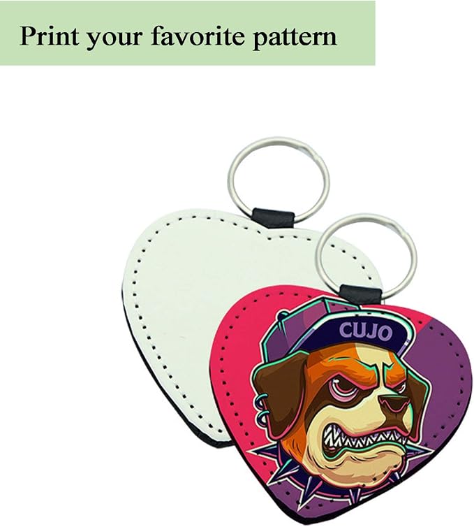 12 Pcs Sublimation Blank Keychains, PU Leather White Keychains Ornament Pendants