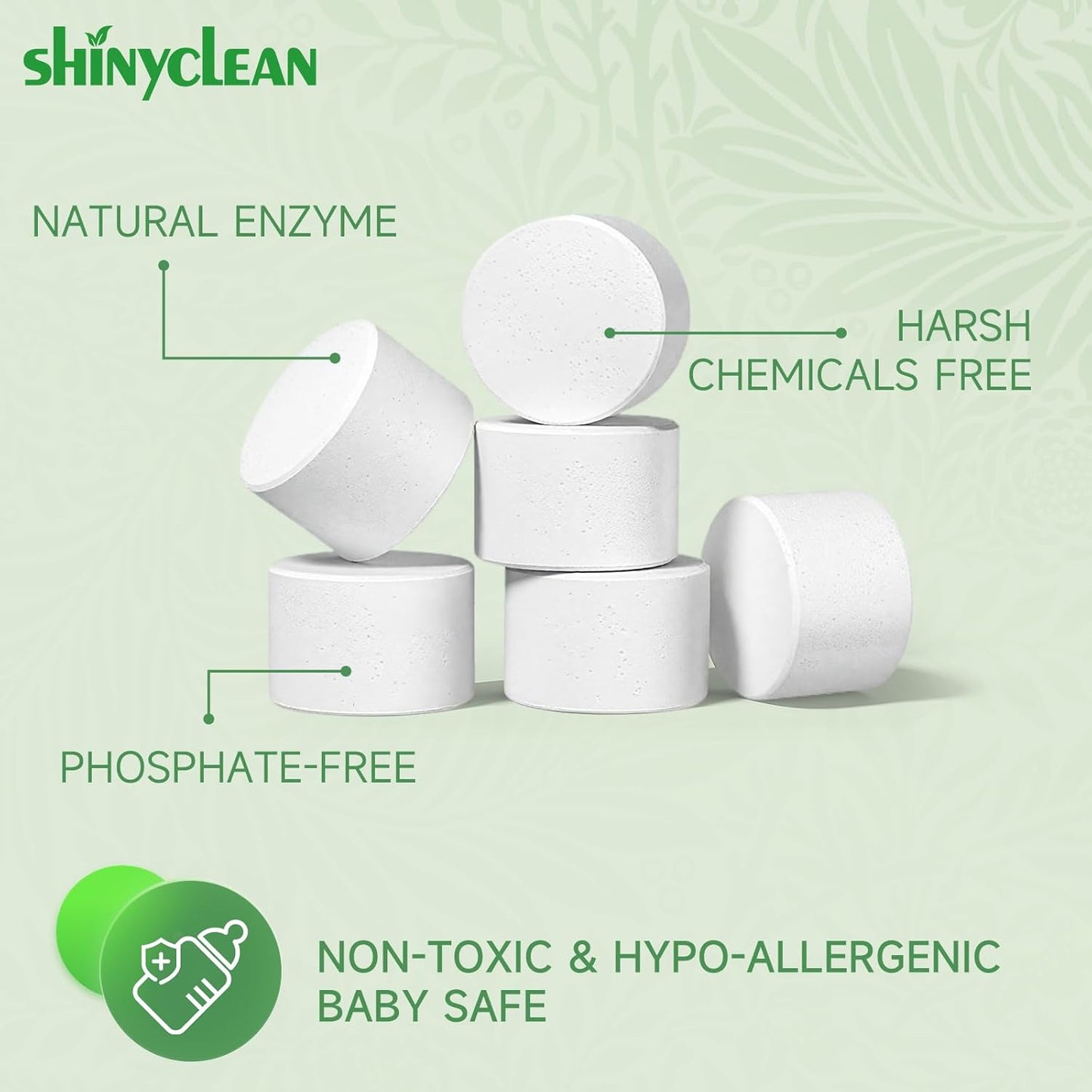 120PCS Baby Bottle Washer Tablets for Momcozy & Baby Brezza Pro, Natural Enzyme Detergent,Deep Cleaning, Chlorine & Fragrance Free, No Residue, Universal Fit All Bottle Washers Machines