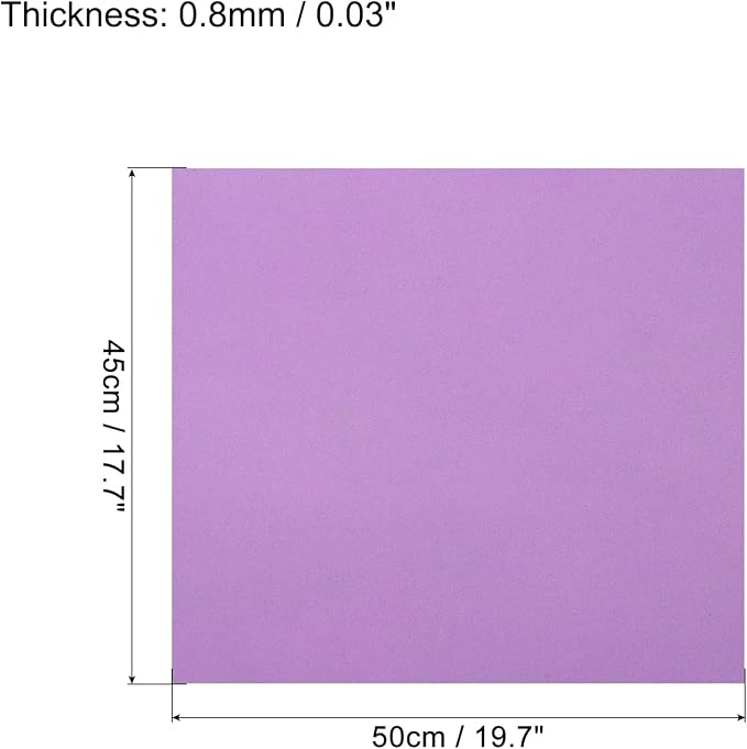 MECCANIXITY EVA Foam Sheets Light Purple 19.7 Inch x 17.7 Inch 0.8mm Thick
