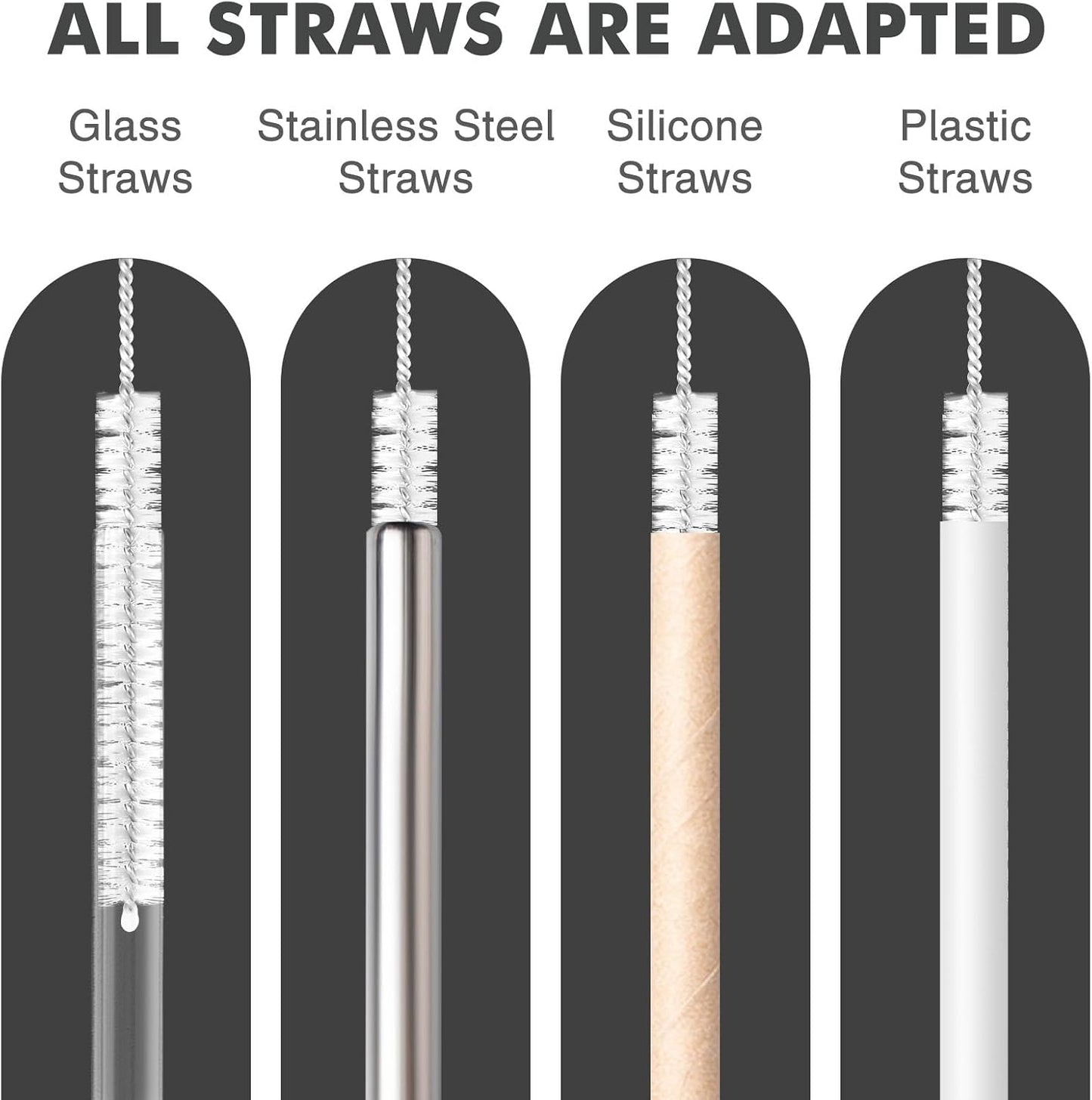 8 Inch Straw Cleaning Brush, Pipe Cleaner, Water Fume Cleaner, Glass Pipe Cleaning Brush, Different Diameter 10 Piece Set