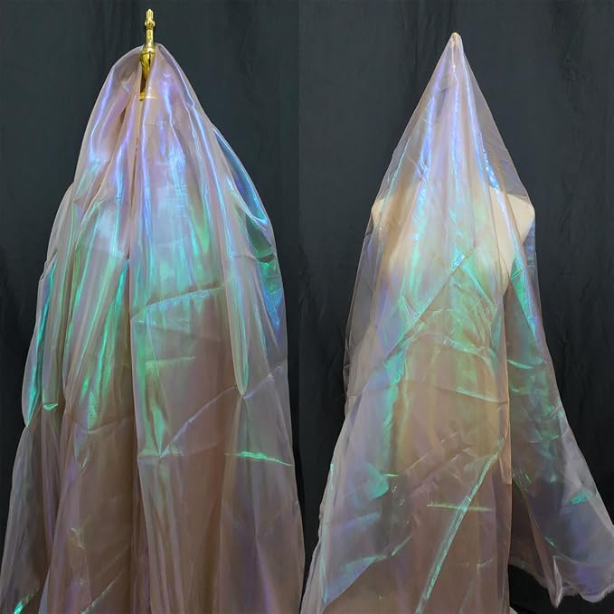 Coffee Brown Iridescent Organza Fabric