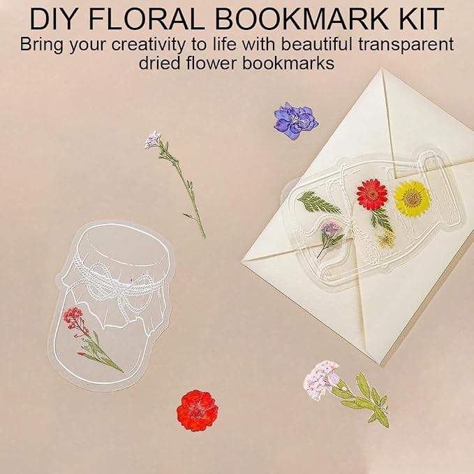 Dried Flower Bookmark Making, Handmade Clear Plastic Floral Book Marks
