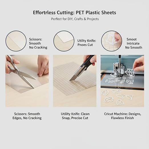 Premium Clear PET Sheets, 0.4mm Thick, High Clarity & Flexibility. Perfect