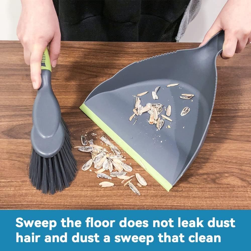 Dust pan Broom Dustpan Brush - Dust Pans with Brush, Hand Broom and Dustpan Set, Dustpan and Brush Set, Handheld Broom and Dustpan Set, Dustpan are Used to Clean, Floors, Tables, Animal Cages (3pcs)