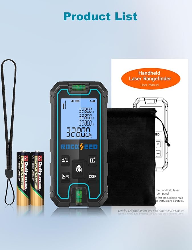 Laser Measuring Tool 165 Feet, RockSeed Portable Laser Measure, Digital