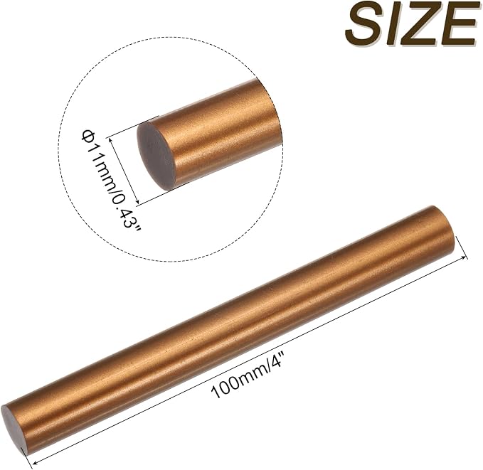 uxcell Mini Hot Glue Sticks for Glue Gun 11mm x 100mm Bronze Red 12pcs