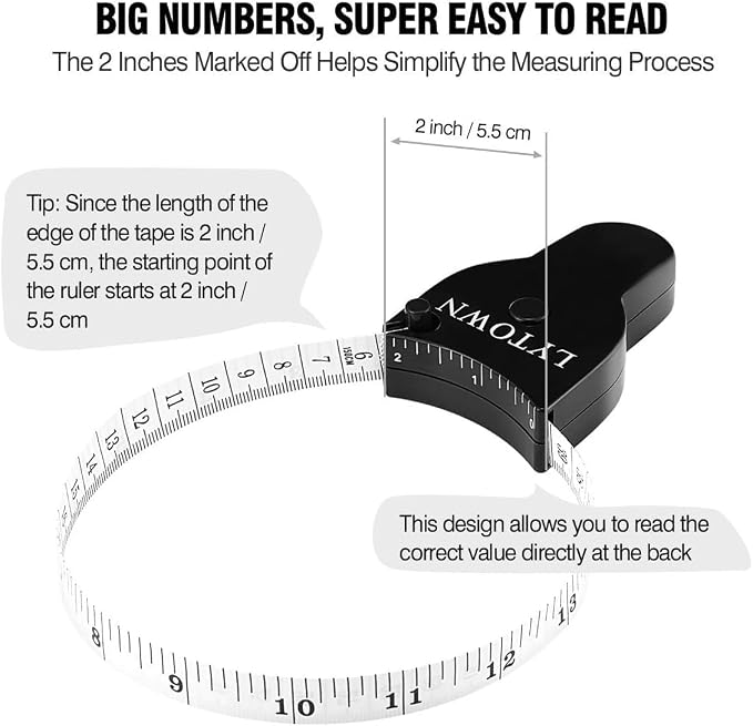 Automatic Telescopic Tape Measure, Body Measure Tape 60 inch, Self-Tightening