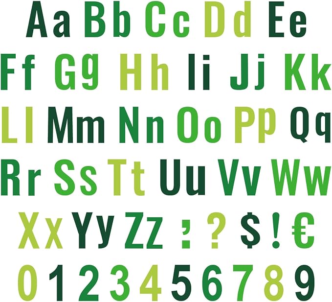 FYSUIMU 134 Pcs St. Patrick's Day Bulletin Board Letters Alphabet Number Symbol