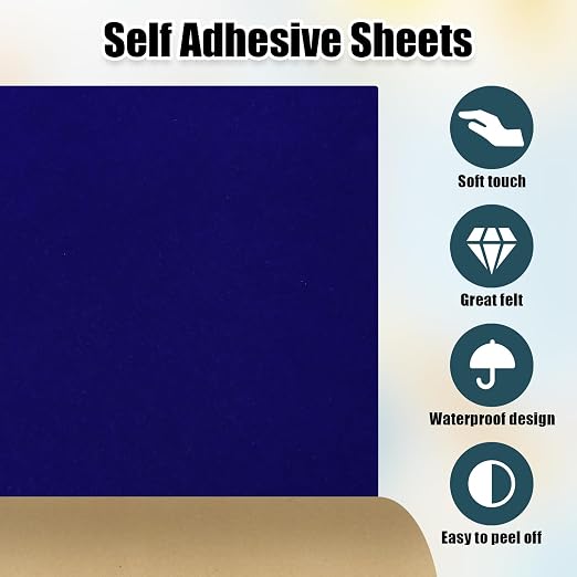 Biaungdo Self Adhesive Felt Sheets, Dark Blue Felt Sheet 17.7 x 117 Inch |