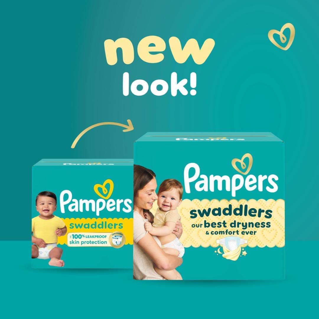Pampers Swaddlers Diapers, Size 6 (23-44 lbs), 108 Count, Absorbent, Keeps Baby Dry and Comfortable, Skin Safe Disposable Baby Diaper (Packaging May Vary)