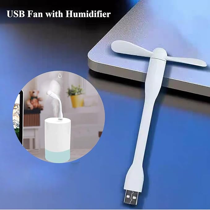 Mini USB Fan, Portable Pocket Fan USB-A Powered Little Cooler, Quiet Operation, for Home Office Car Outdoor Travel- 4 Pack (2 Black+ 2 White)