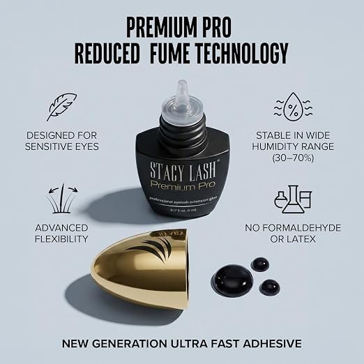 STACY LASH Premium Pro Eyelash Extension Glue 5ml 0.17 fl. oz./ Upgraded Low