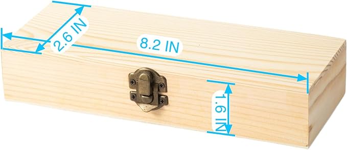 8PCS Wooden Storage Box Unfinished Wooden Small Box 8.2X2.6X1.6 Inch Souvenir