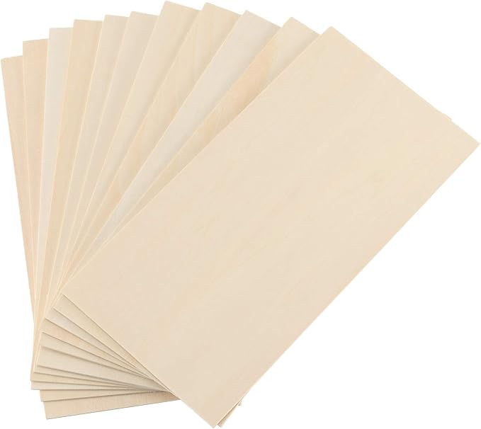50 Pack 4 x 8 Basswood Sheets, Unfinished Plywood Boards, 1/16 Inch Thin