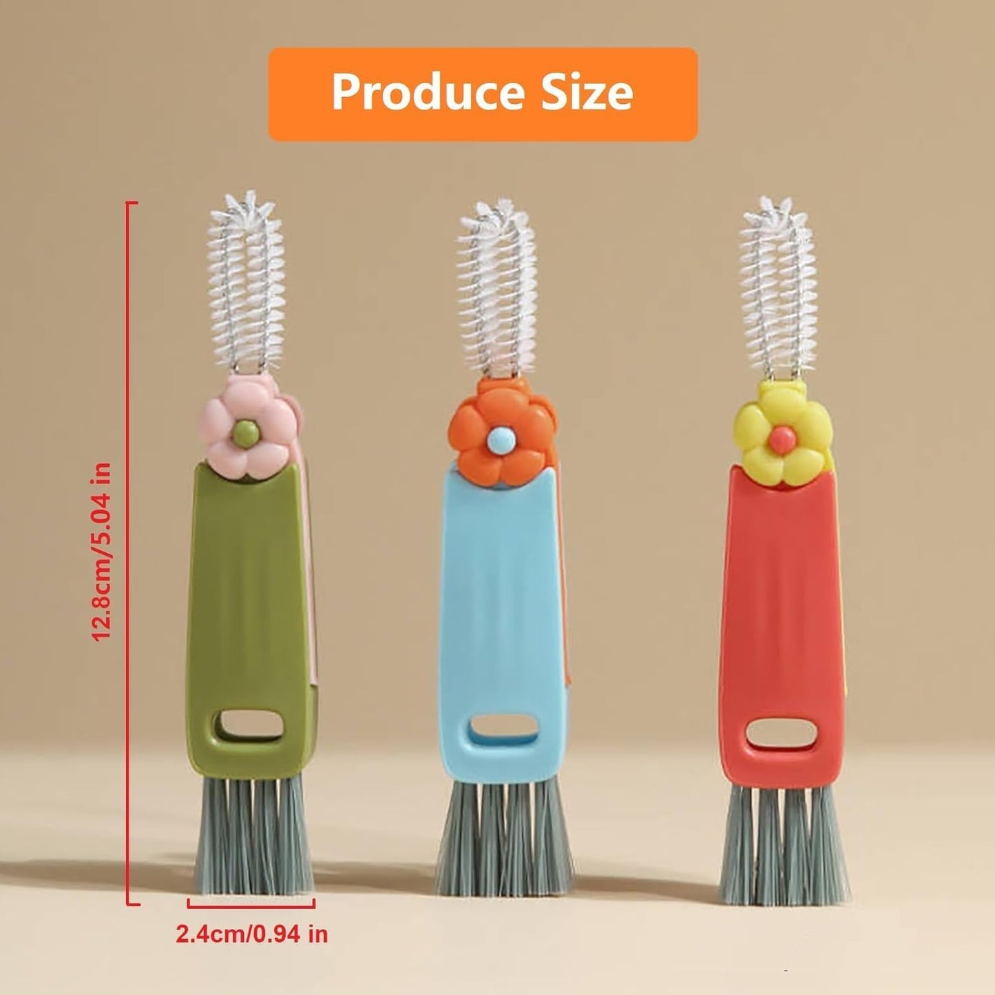 3Pcs 3 in 1 Multifunctional Cleaning Brush-Deep Clean Bottle Necks,Straws&Cup Lids. 3 in 1 Cup Lid Cleaning Brush,Portable Cup Lid Cleaner for Bottle Gap Tight Space Cup,Ideal for Home&Office&Travel