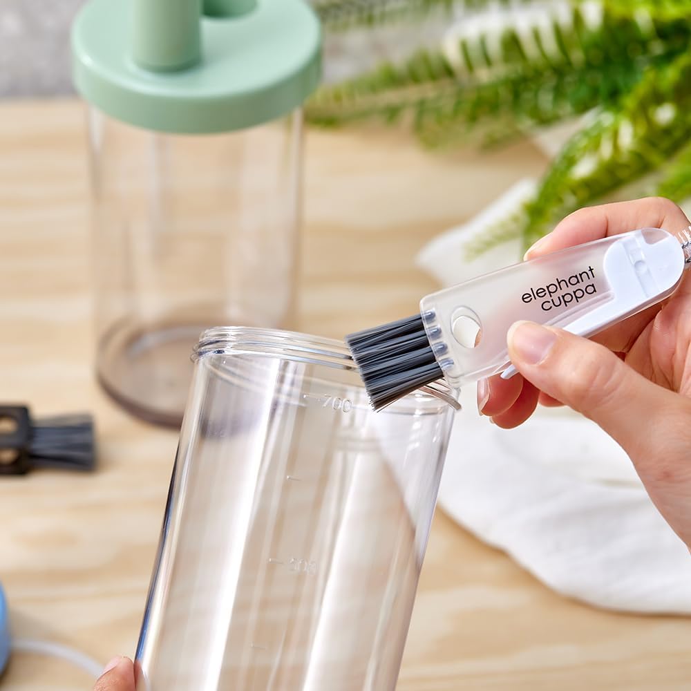 3 in 1 Cleaning Brush, Portable Stainless Steel with Nylon Bristle Cleaner Ergonomic, Lightweight Design for Effective Cup and Bottle Scrubbing Compact Tool for Quick Rinsing, Black