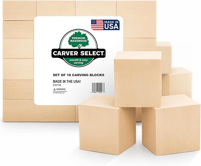 Basswood Carving Blocks Set of 18 – Wood Carving Kit