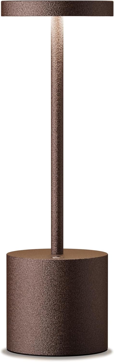 Cordless Table Lamps Rechargeable - Outdoor Waterproof LED Table Light Portable 5000mAh Battery Operated Lamp 3 Color Stepless Dimming with Memory Function for Restaurant Dining Patio Rust