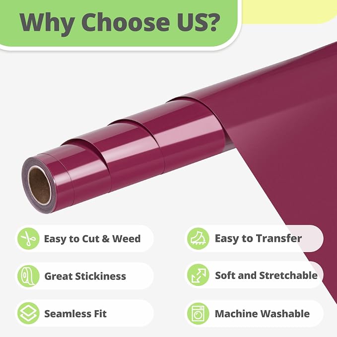 HTVRONT Maroon HTV Vinyl Roll