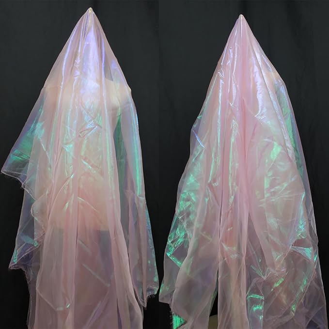 Light Pink Iridescent Organza Fabric