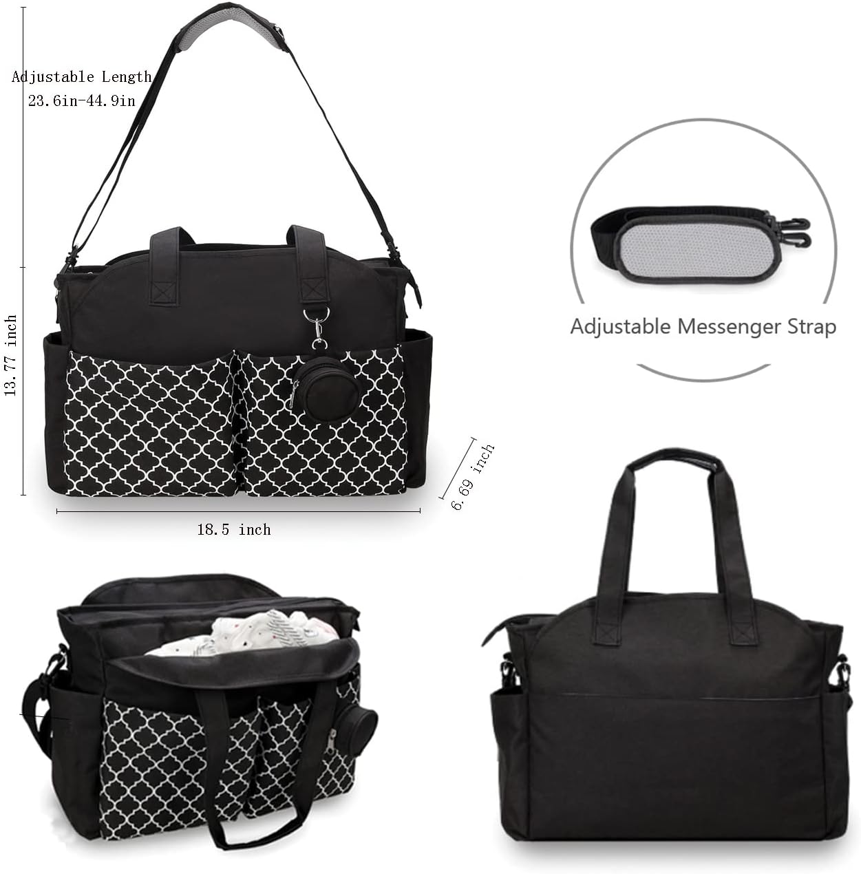 Lmbabter Diaper Bag Tote with Changing Station Upgrade Multi-Function Baby Bag with Adjustable Shoulder Strap