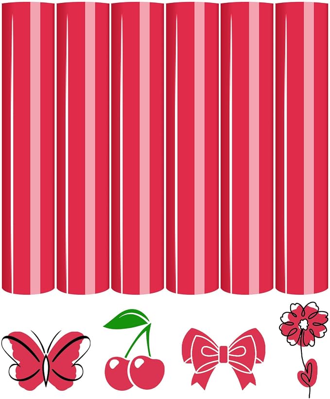 Tintnut Raspberry Red Heat Transfer Vinyl, easy cut & weed, stretch washable
