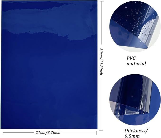 Transparent PVC Faux Leather Sheets, Glossy Waterproof Clear Vinyl Fabric