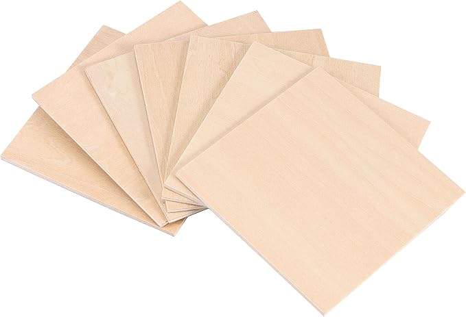HOIGON 120 PCS 3 x 3 Inch Unfinished Wooden Squares Pieces, Natural Blank Wood