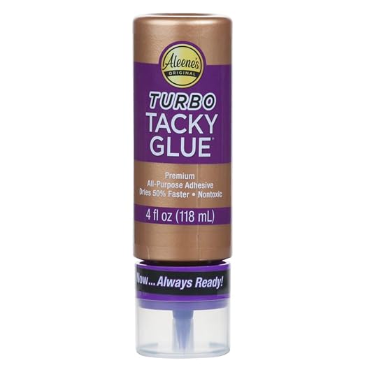 Aleene's Turbo Tacky Glue for Crafts in Always Ready Bottle, Strong Bond