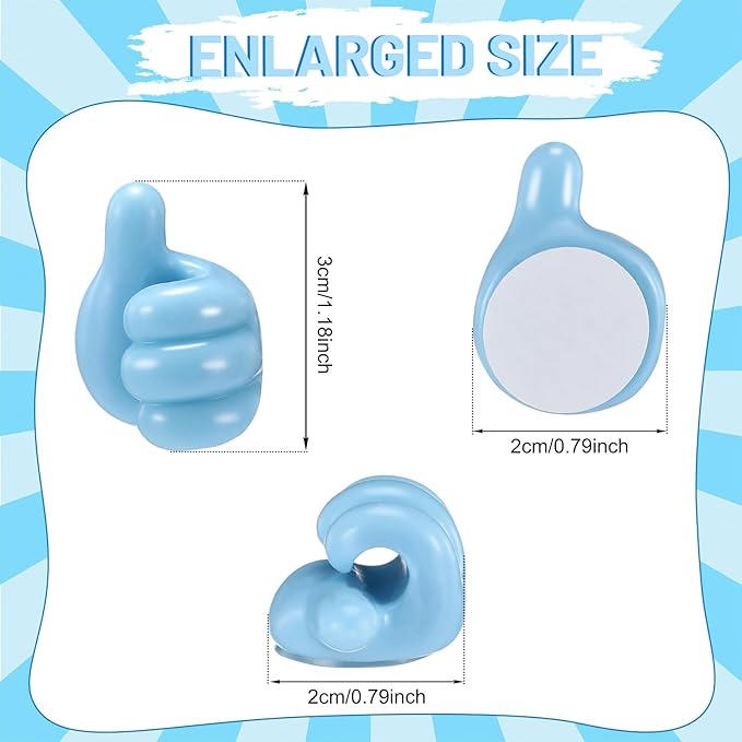 48 Pack Adhesive Pencil Holders Back to School Thumb-Shaped Pen Holder Bulk |
