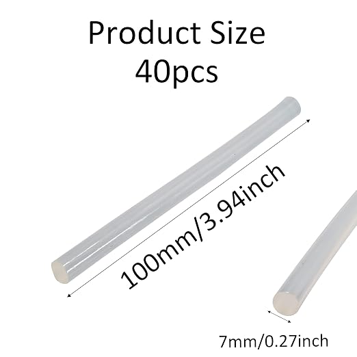 pson 40Pcs 3.94 x 0.27 Inch Hot Glue Sticks