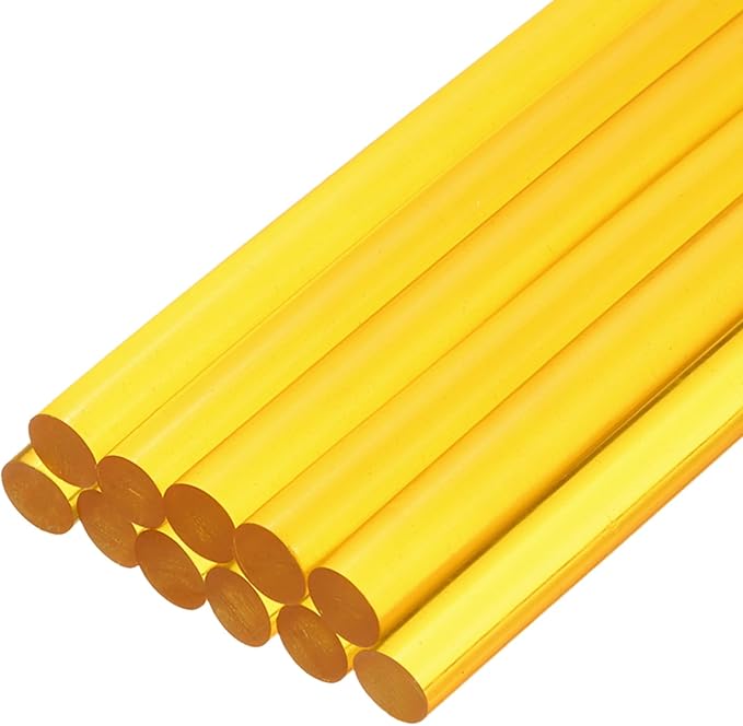 uxcell Mini Hot Glue Sticks for Glue Gun 7mm x 100mm Transparent Yellow 12pcs