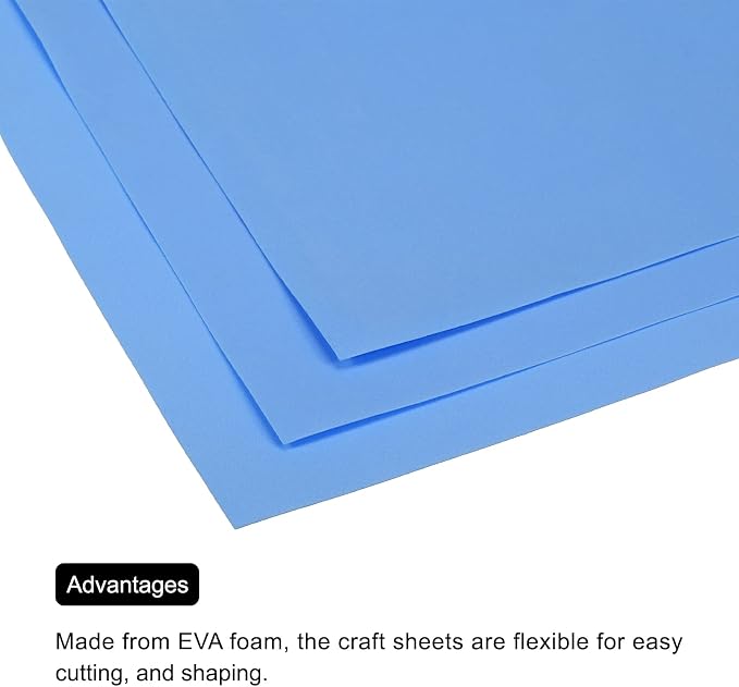 MECCANIXITY EVA Foam Sheets Grey Blue 19.7 Inch x 17.7 Inch 0.8mm Thick Crafts