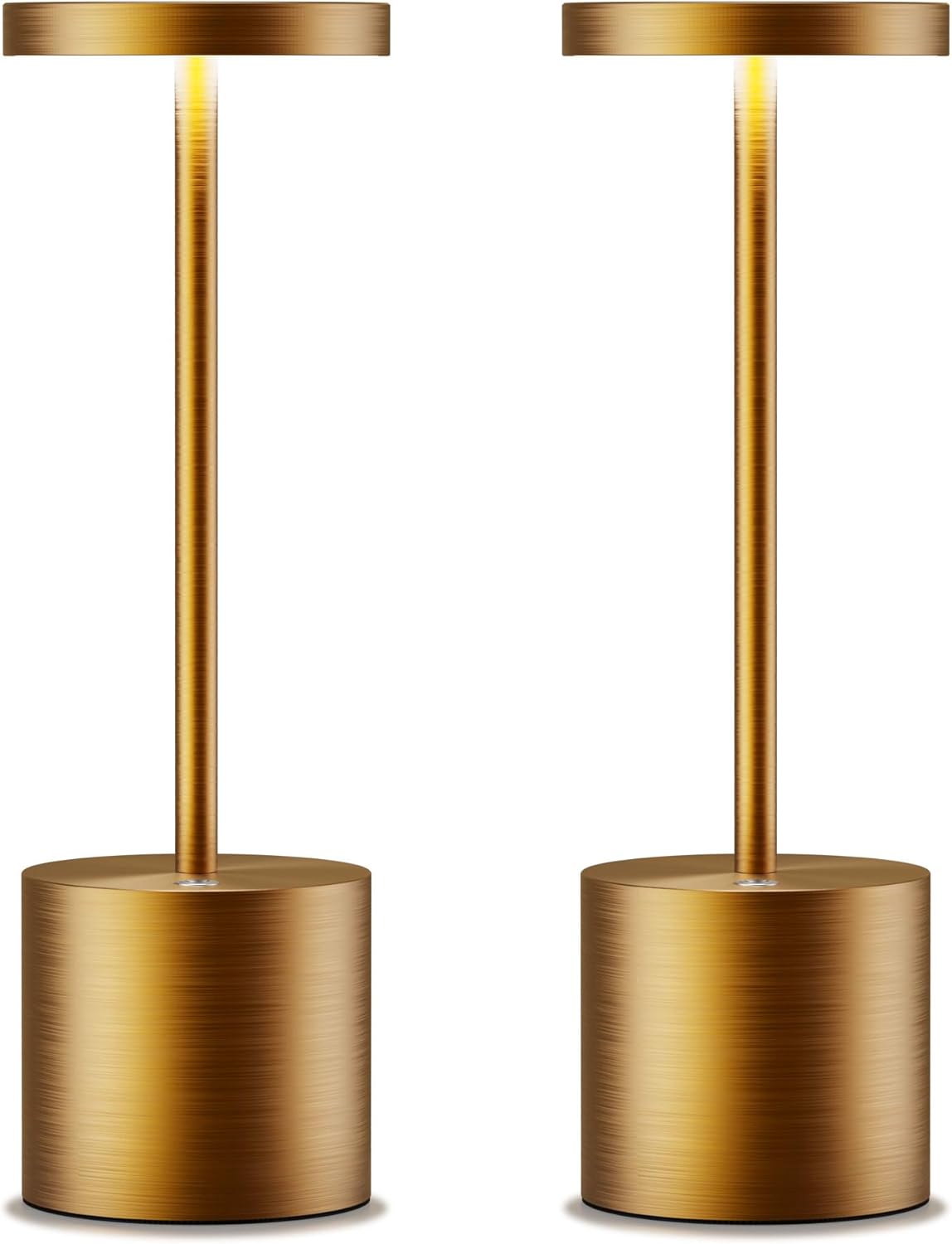 Cordless Table Lamps Rechargeable - Outdoor Portable LED Table Light 5000mAh Battery Operated Lamp 3 Color Stepless Dimming with Memory Function for Restaurant Dining Patio 2Pack Bronze