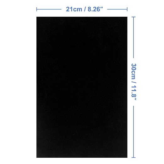 Thyores 15PCS Stick Black Felt, Self Adhesive Felt Sheets, DIY Velvet Fabric