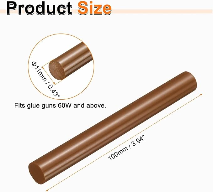 HARFINGTON 10pcs Hot Glue Sticks 0.43" Dia x 3.94" Long EVA Mini Hot Melt