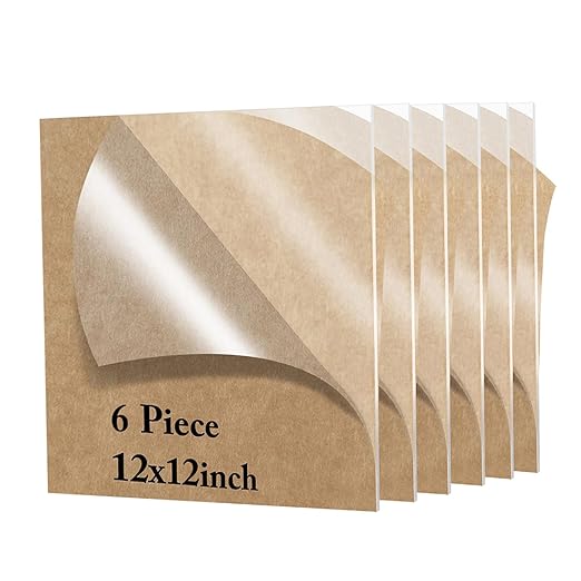6 Pieces12x12 Plexiglass Sheet, 1/8”Thick Clear Acrylic Sheet,